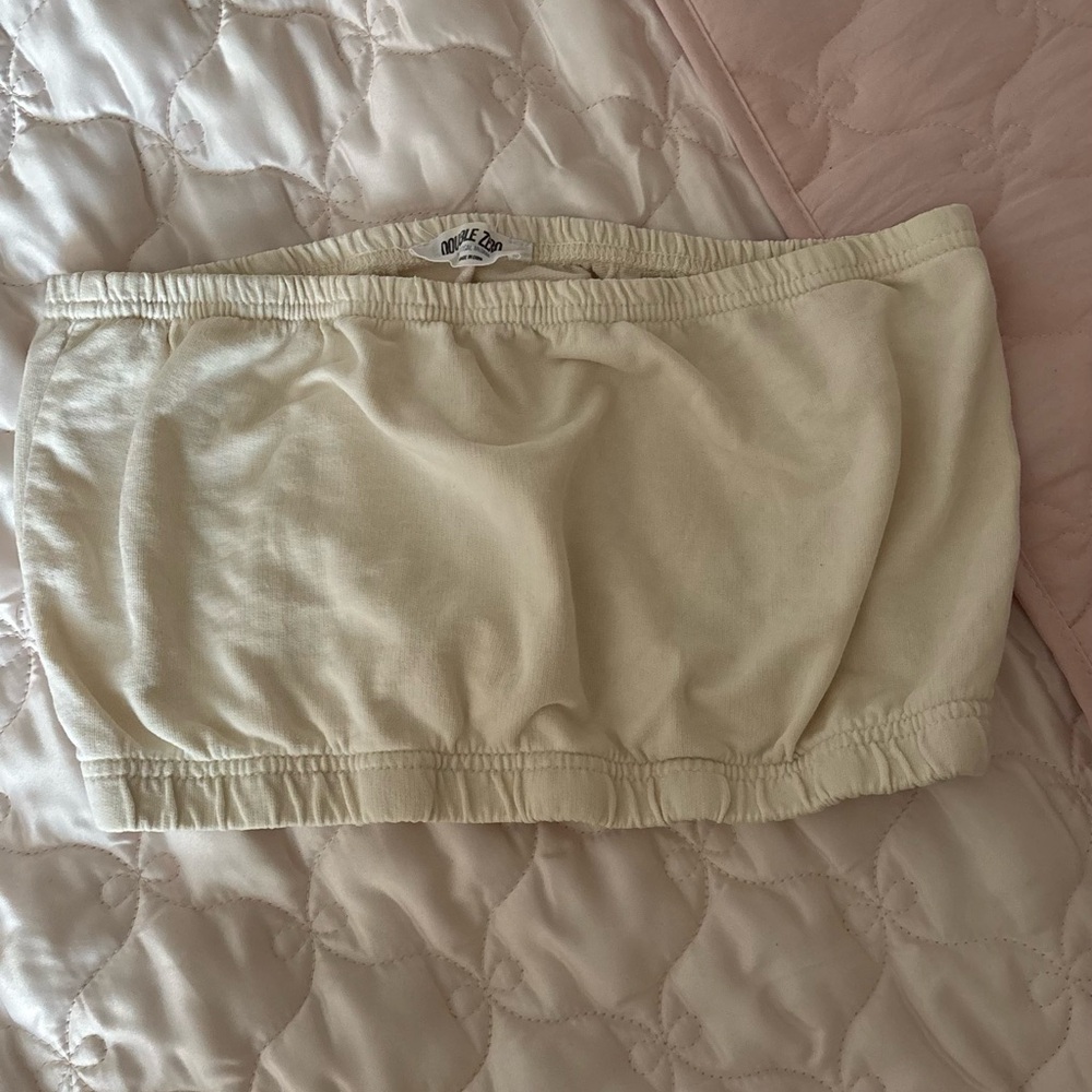 Double Cero Cream  Bandeau Top